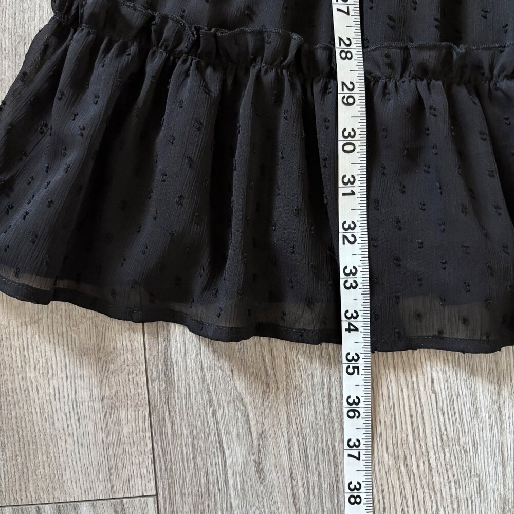 Altar'd State Sheer Dot Lined Black Mini Dress Womens Large Whimsigoth Babydoll - Picture 7 of 13